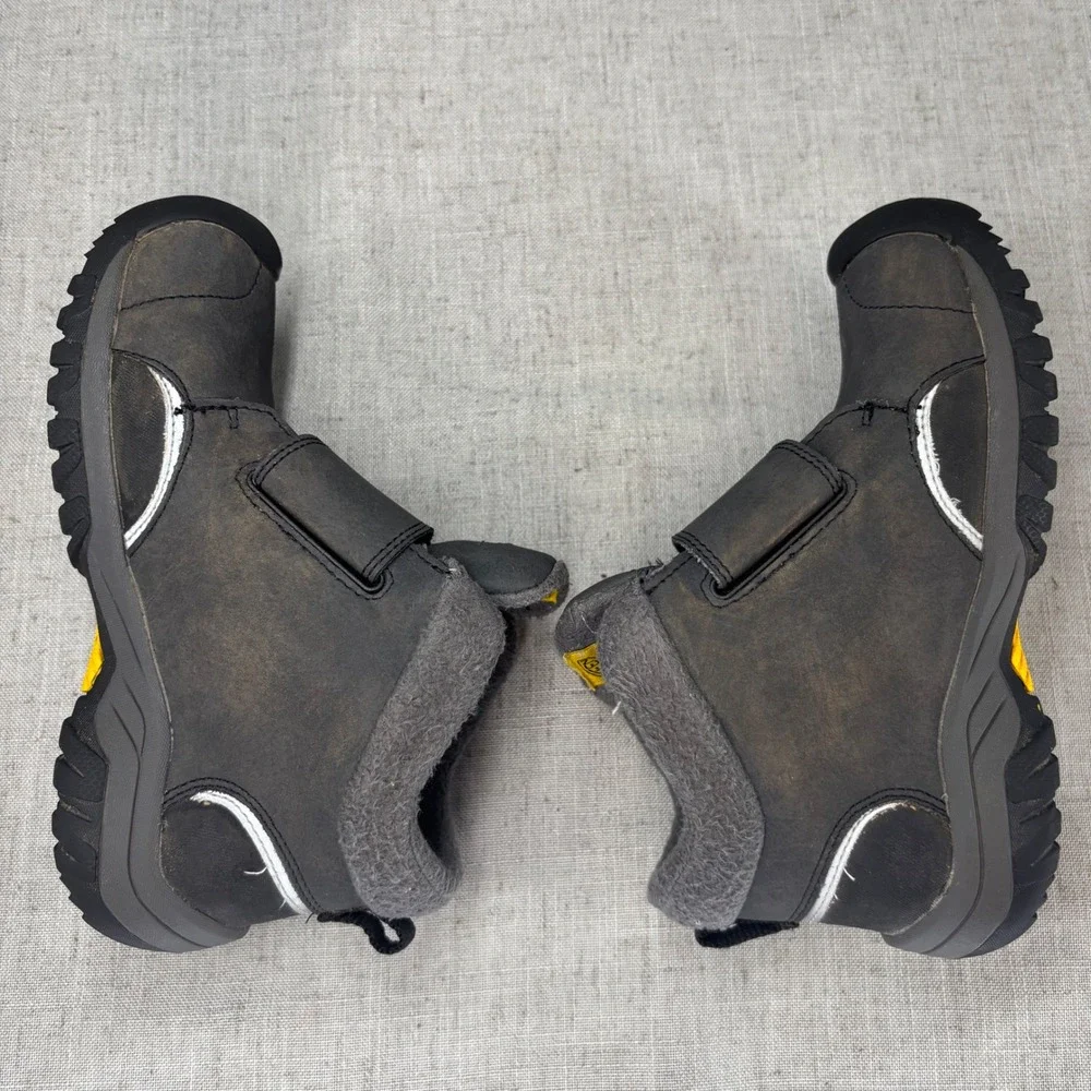 Keen Kootenay III Boots Gray Leather Waterproof Insulated‎ Hiking Kids Size 12